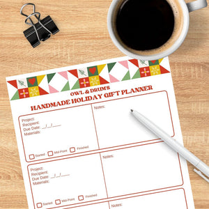 Owl & Drum's Handmade Holiday Gift Planner - Free Download!